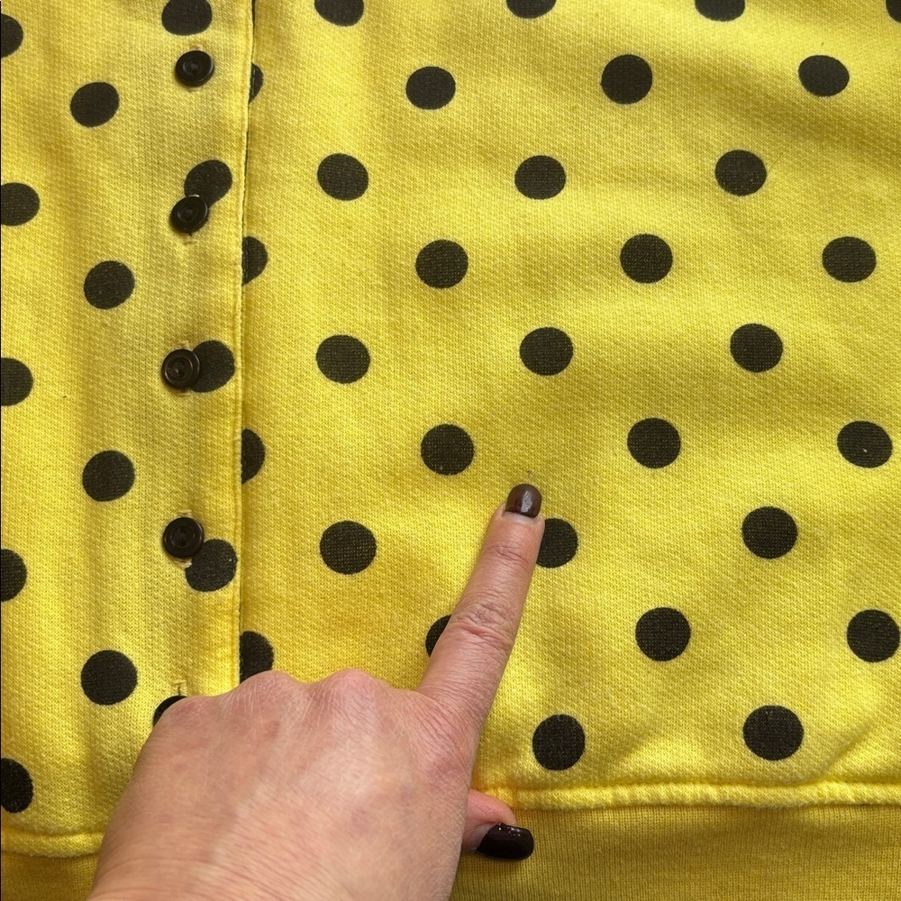 Vintage SHIMO Polka Dot Button-Front Sweatshirt - Size Small - Picture 8 of 8